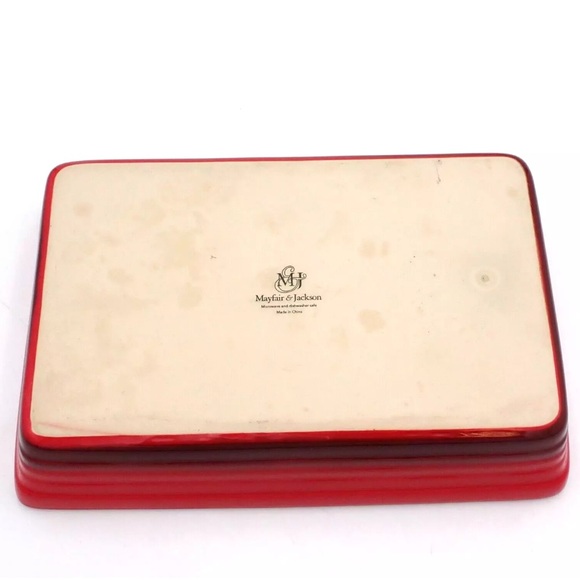 Mayfair & Jackson Casserole Dish Red Rectangle 11" x 7.5" x 2" Bake Microwavable - Picture 5 of 11